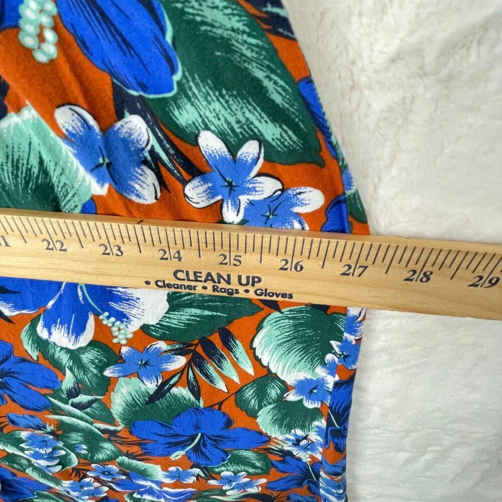 J Crew Maxi Dress Womens Large Blue Multi Floral Botanical Boho Short Sleeves - Picture 10 of 14